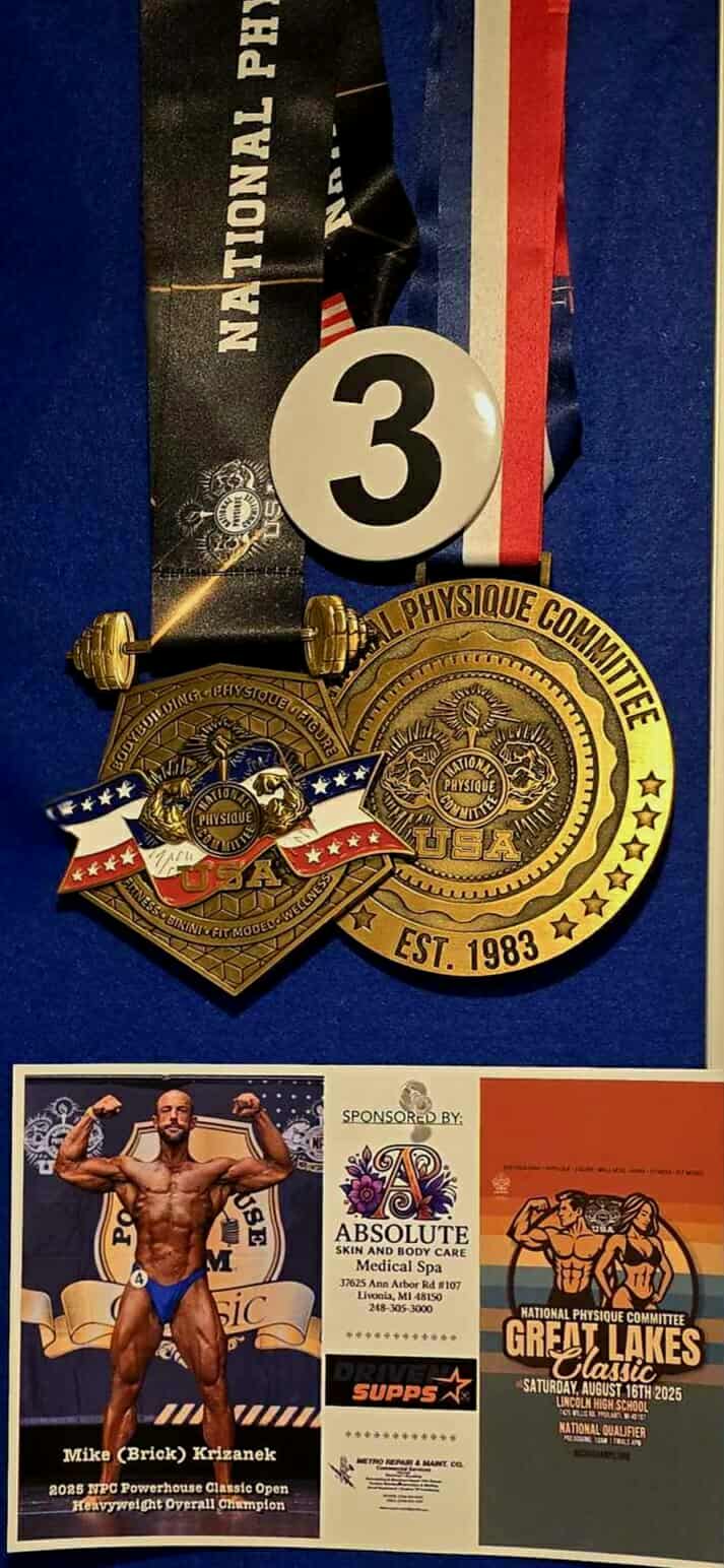 Mixed medals close up